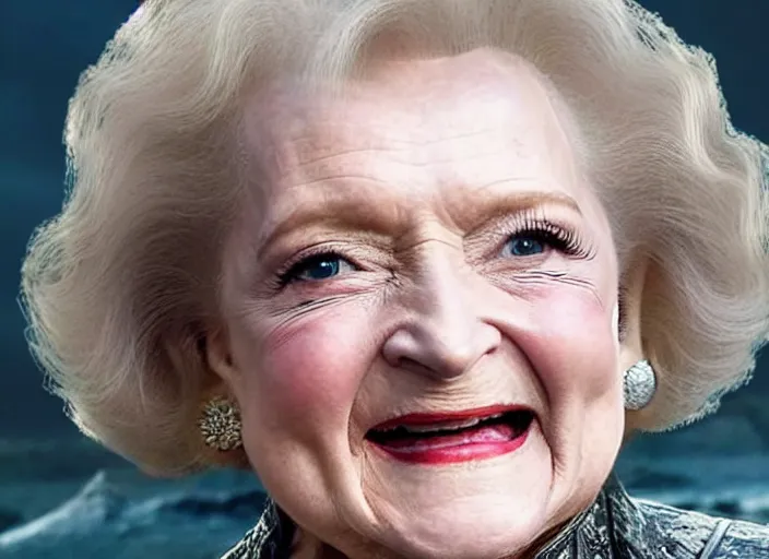 Prompt: a screenshot of betty white in an episode of game of thrones