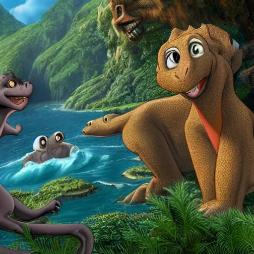 Image similar to The Land Before Time 2022 Cera photorealistic 3D