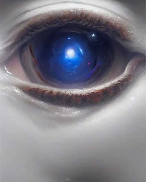 Prompt: portrait of the universe in an eye, elegant, real life skin, intricate, high detailed, artstation, concept art, smooth, sharp focus, art by artgerm and greg rutkowski