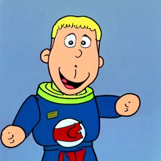 Image similar to Animation Still of Doug Funnie from Doug wearing an Astronaut's spacesuit