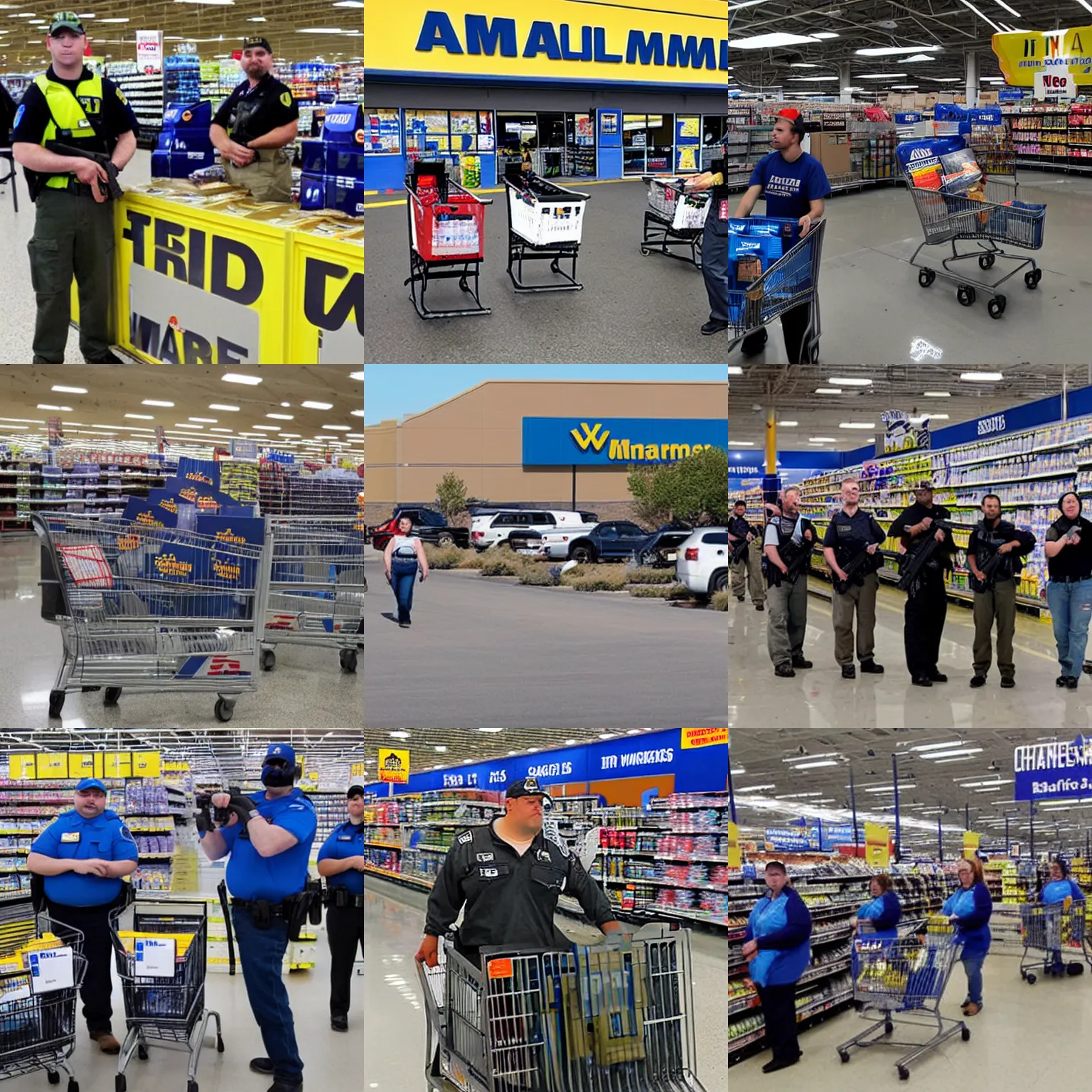 Prompt: armed Walmart employees