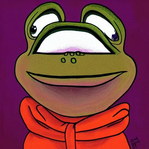 Image similar to Pepe the frog sweating by Matt Furie