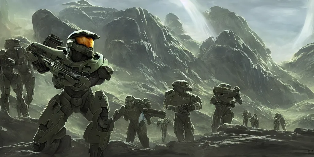 Image similar to halo environmet by aaron horkry