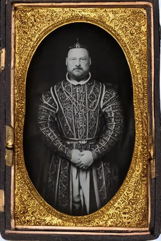 Image similar to tintype photograph of king henry viii