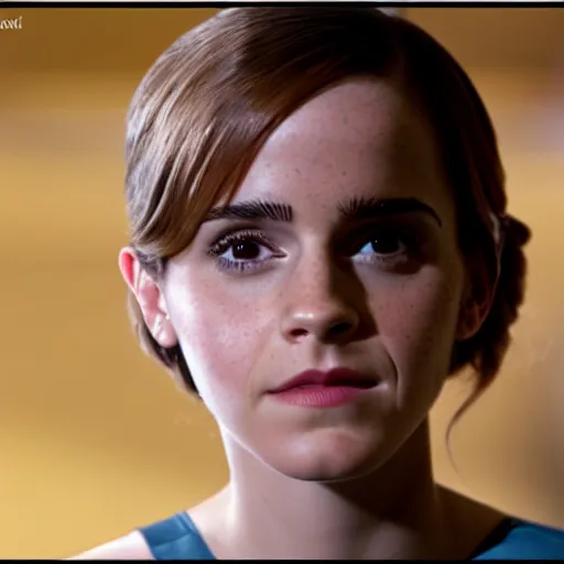 Image similar to Emma Watson in Star Trek, XF IQ4, f/1.4, ISO 200, 1/160s, 8K, RAW, Dolby Vision, symmetrical balance, in-frame