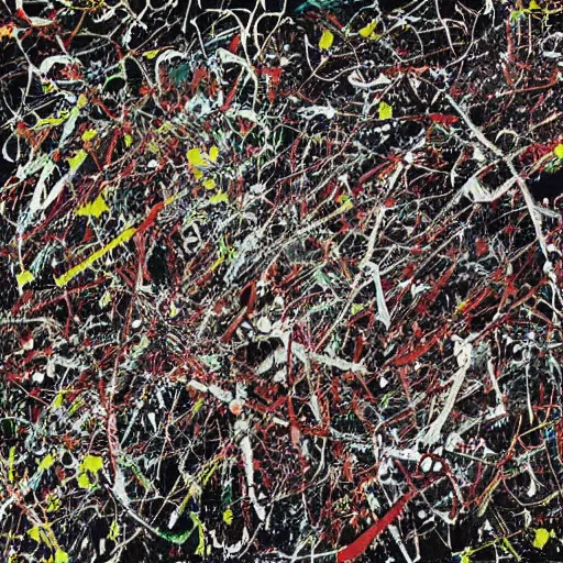 Prompt: AI death by Jackson Pollock