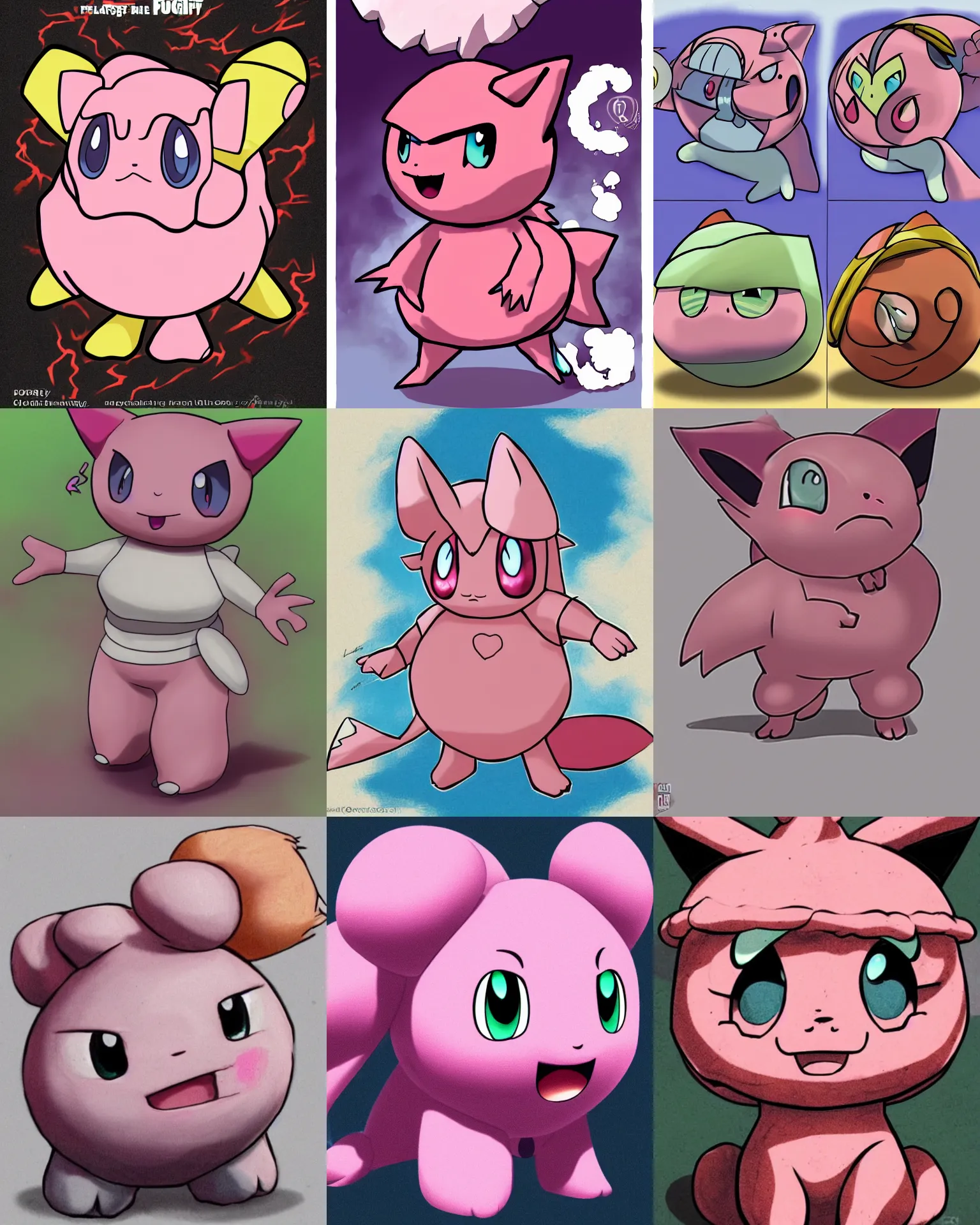 Prompt: JigglyPuff the Pokemon mixed with Chutulu portrait in the style of Robert Kirkman, and Greasley, Laurie