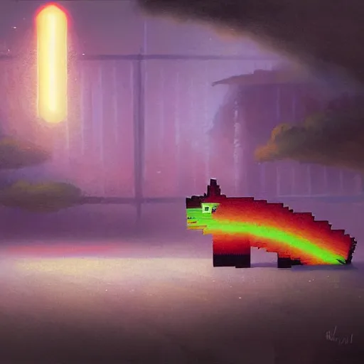 Image similar to Nyan cat, by greg rutkowski