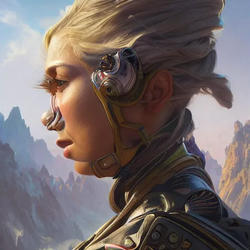 Image similar to portrait painting of a futuristic rugged female rebel, alien world, colonisation, ultra realistic, concept art, intricate details, eerie, highly detailed, photorealistic, octane render, 8 k, unreal engine. art by artgerm and greg rutkowski and alphonse mucha