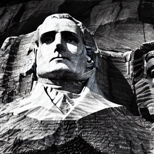 Prompt: rock hudson as one of the presidents on mount rushmore