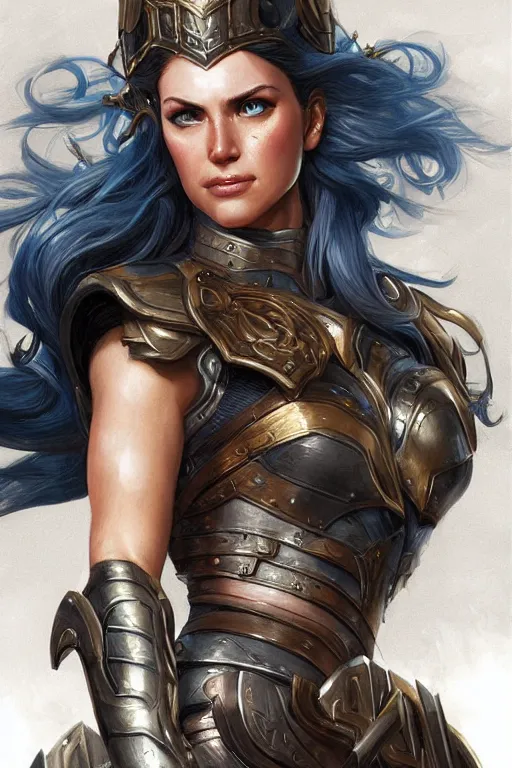 Image similar to amazon valkyrie athena, d & d, fantasy, portrait, highly detailed, headshot, digital painting, trending on artstation, concept art, sharp focus, illustration, art by artgerm and greg rutkowski and magali villeneuve