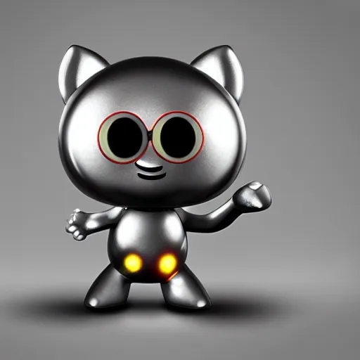 Prompt: a highly detailed vinyl figure with lighting bolts coming out of its eyes, square nose, electric eyes, sparking eyes, realistic lighting, realistic reflections, glossy finish
