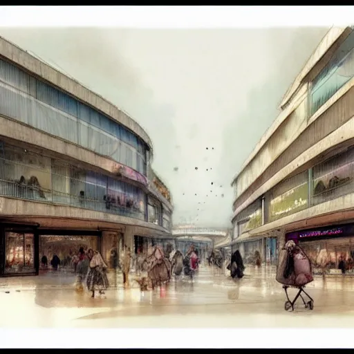 Prompt: (2050s shopping mall muted colors.) by Jean-Baptiste Monge !!!!!!!!!!!!!!!!!!!!!!!!!!!