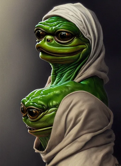 Prompt: 4 chan pepe, sad, portrait, intricate, elegant, highly detailed, digital painting, artstation, concept art, wallpaper, smooth, sharp focus, illustration, art by h. r. giger and artgerm and greg rutkowski and alphonse mucha