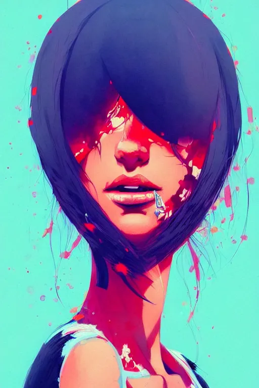 Prompt: a ultradetailed painting of a woman whos head is a tv by conrad roset, greg rutkowski and makoto shinkai trending on artstation