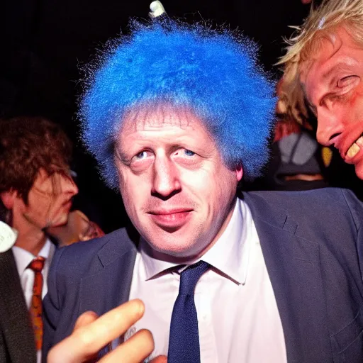 Prompt: boris johnson at a discotheque, afro, hd