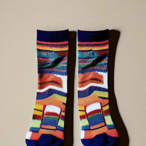 Men's Orange and Black Striped Socks