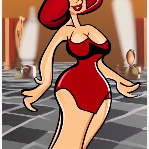 Prompt: jessica rabbit, high resolution cartoon