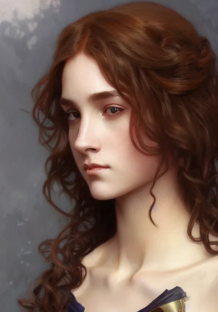 Image similar to hermione, intricate, elegant, highly detailed, digital painting, artstation, concept art, smooth, sharp focus, illustration, art by artgerm and greg rutkowski and alphonse mucha and william - adolphe bouguereau