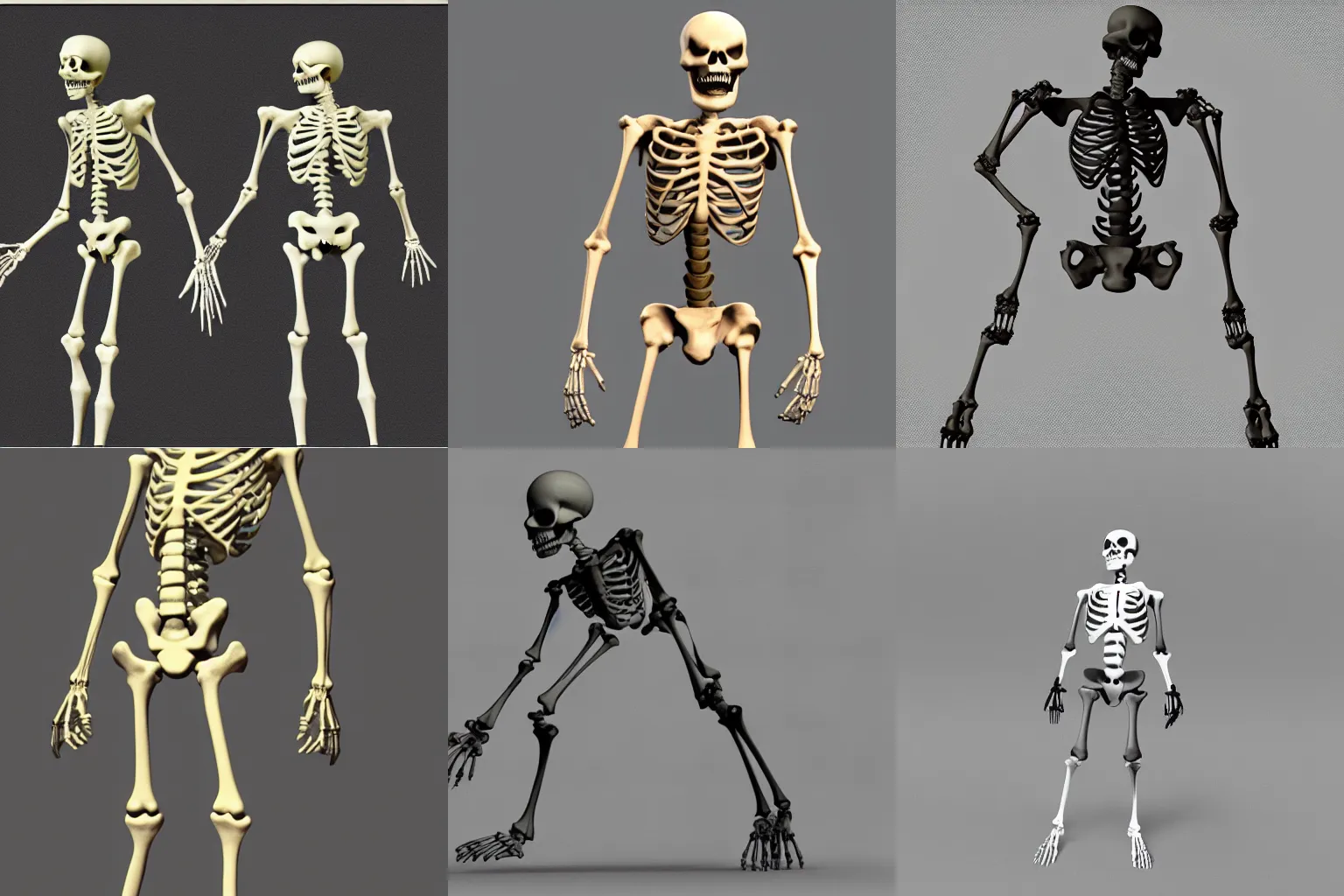 Prompt: skeleton 3 d render ps 1 cutscene