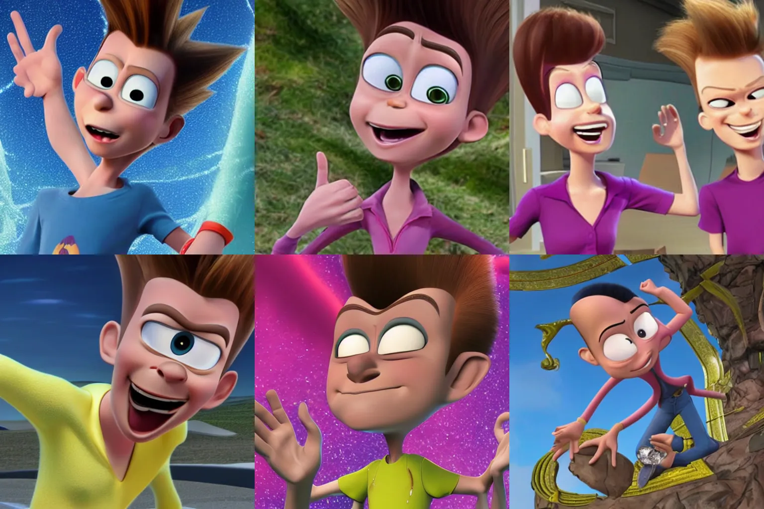 Prompt: jimmy neutron accidentally peels back layers of reality and breaks the simulation
