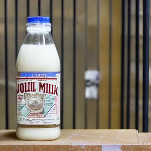 Image similar to bottle of milk inside a jail