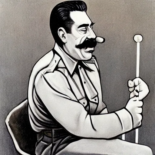 Image similar to joseph stalin riding a roller coasters holding a lollipop by thiebaud, wayne