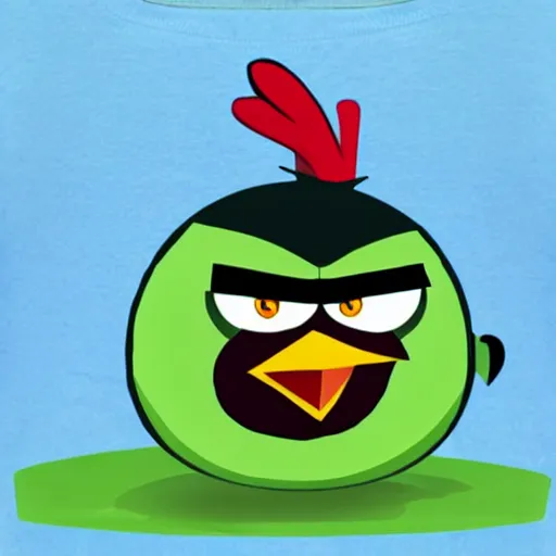 Image similar to angry bird in cool clothes