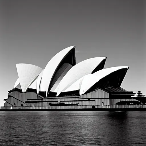 Image similar to Sydney Opera house, photo by ansel adams |