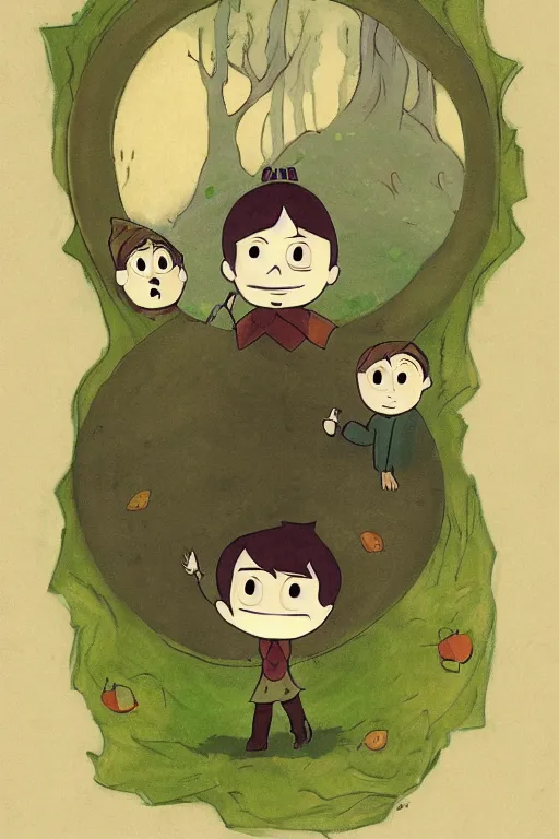 Prompt: over the garden wall fanart