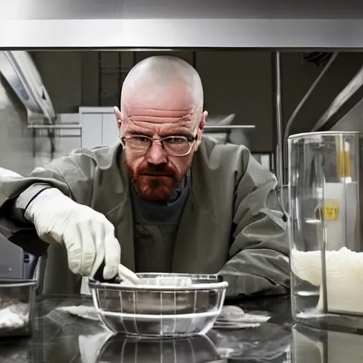 Walter white in his lab with Jesse Pinkman Cooking | Stable Diffusion