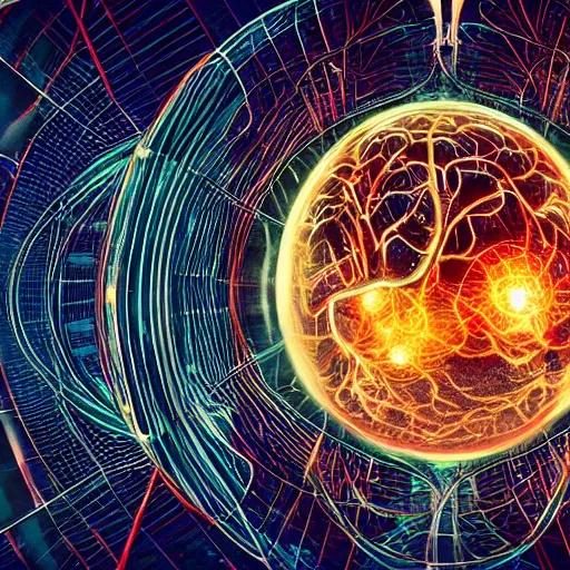 Prompt: cinematic, hyperdetailed beautiful stunning a human brain inside a round crystal ball with multiple wires attached, octane, fantasy art style