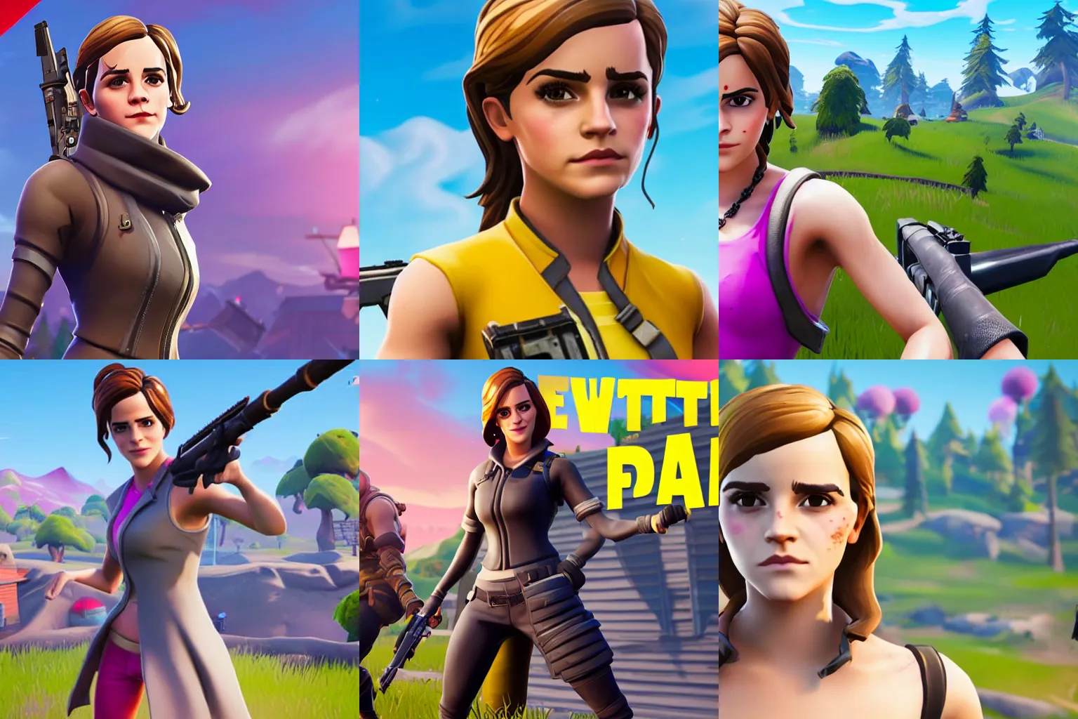 Prompt: Screenshot of Emma Watson in Fortnite