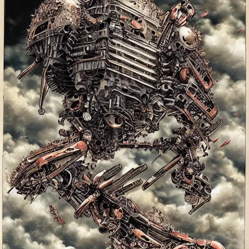 Prompt: biomechanical atrocity by katsuhiro otomo