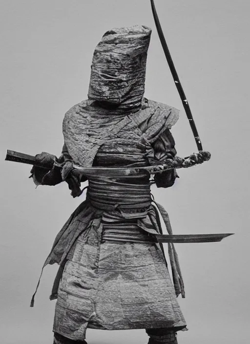 Prompt: an mummy with samurai sword!