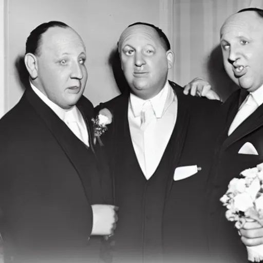 Image similar to The Three Stooges officiate a wedding.