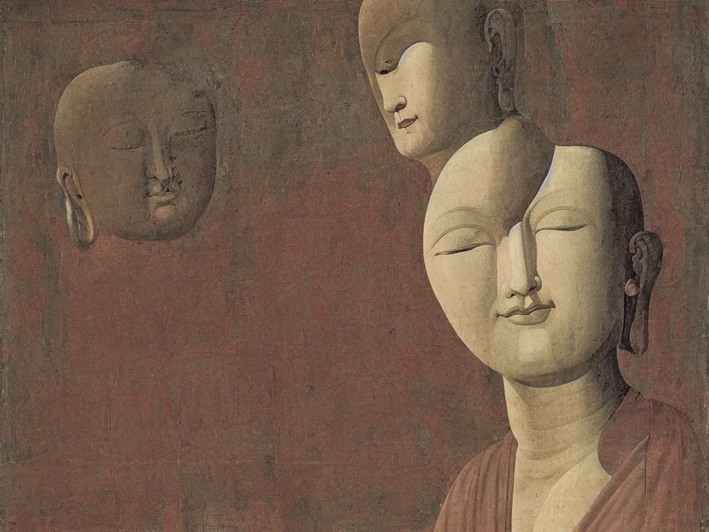 Prompt: Portrait of the Buddha. Piero della Francesca