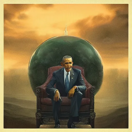 Image similar to Obama “no change” slogan, the world if Obama didn’t want change. Post-processing , Greg rutkowski legendary matte painting , masterpiece