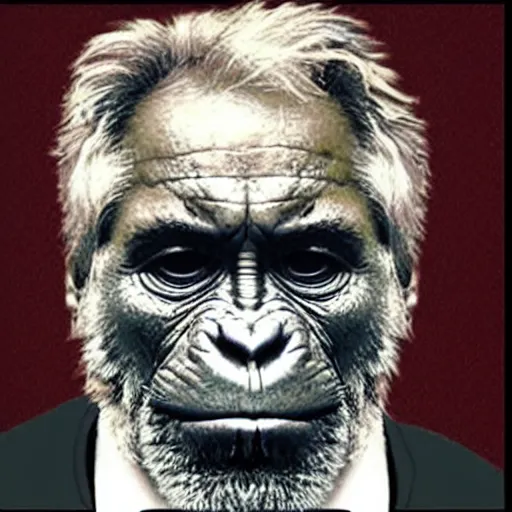 Image similar to harambe with Jeffrey Epstein’s face