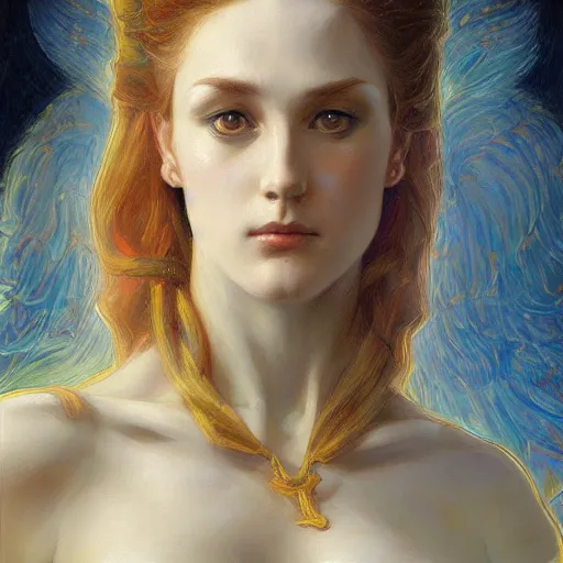 Image similar to a painting in the style of donato giancola, and in the style of charlie bowater, and in the style of alexandre cabanel. symmetry, smooth, sharp focus, semi - realism.