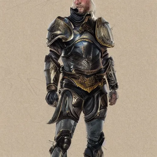 Prompt: concept art, 50 years old men, blonde, blue eyes, leather armor, high detail, digital art, realistic