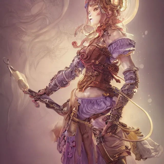 Image similar to studio portrait of neutral good colorful female cleric bard healer as absurdly beautiful, elegant, young skinny gravure idol, ultrafine realistic detailed face illustration by kim jung gi, irakli nadar, intricate linework, sharp focus, bright colors, matte, octopath traveler, final fantasy, unreal engine highly rendered, global illumination, radiant light, intricate environment