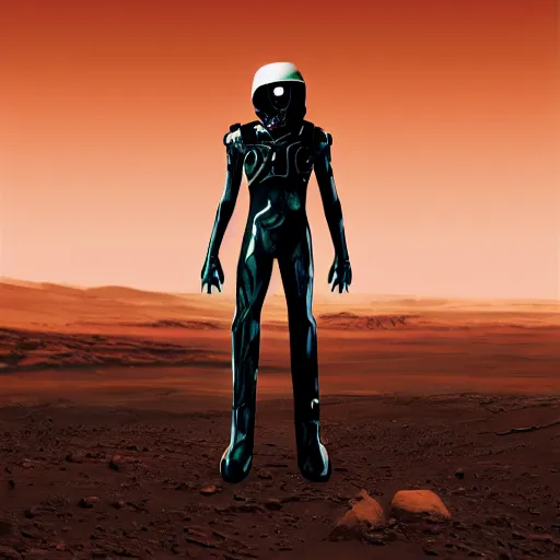 Image similar to Cyber punk jesus on mars