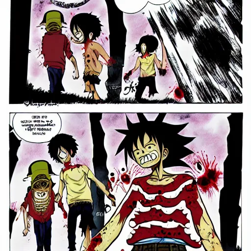Image similar to luffy as zombie