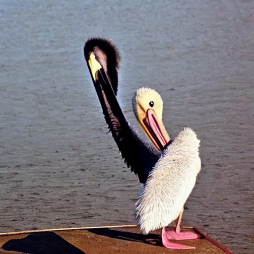 Image similar to deep fried baby pelican, hilarious goofy image