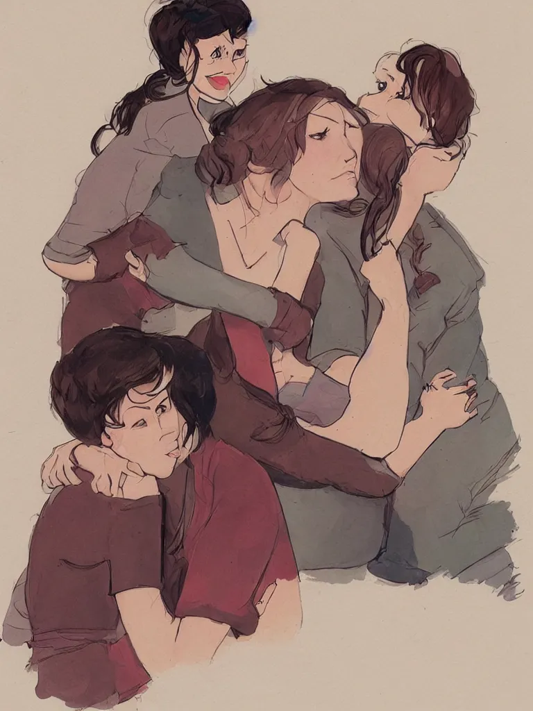 Image similar to lesbian love by disney concept artists, blunt borders, rule of thirds