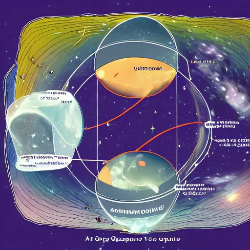 Prompt: a diagram of the universe showing how it was created by the space octopus