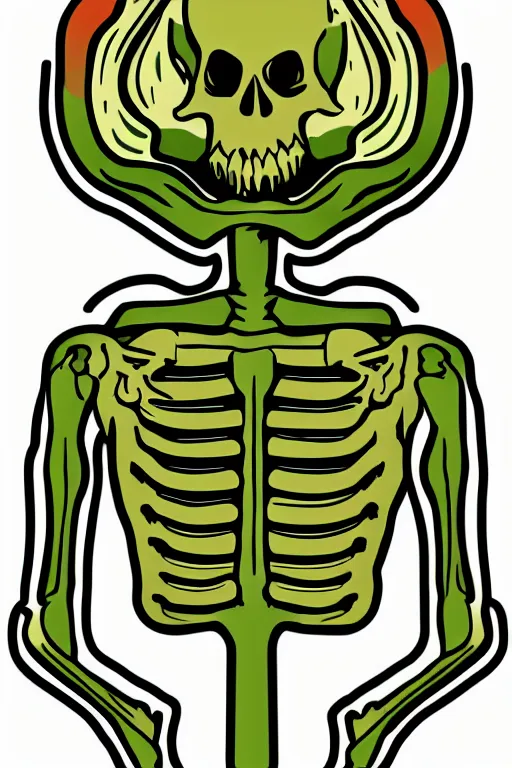 Image similar to Weed smoking skeleton, sticker, andromorphic, colorful, illustration, highly detailed, simple, smooth and clean vector curves, no jagged lines, vector art, smooth