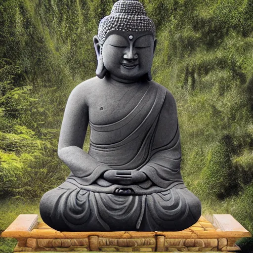 Prompt: photorealistic buddha statue