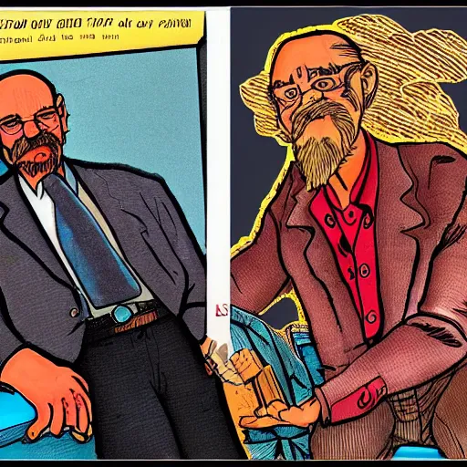 Image similar to The Artwork of R. Crumb and his Cheap Suit Dr. Phil tells you to have more relations, pencil and colored marker artwork, trailer-trash lifestyle